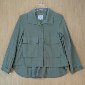 A Loves A Womens Army Green Military Boxy Oversized Cotton Utility Jacket XS